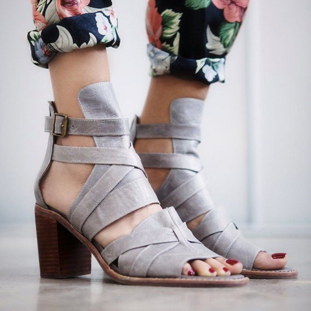 Jeffrey Campbell x Free People Asher heel in gray leather